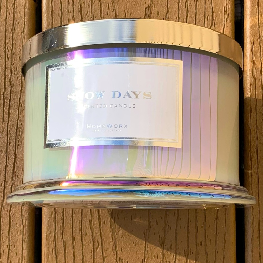 🆕HARRY SLATKIN HOMEWORX “SNOW DAYS” 4 WICK, 18oz CANDLE —NWT!!!